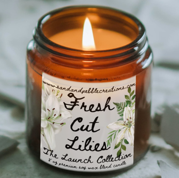 Fresh Cut Lilies Scented Soy Wax Candle- The Launch Collection - Image 2