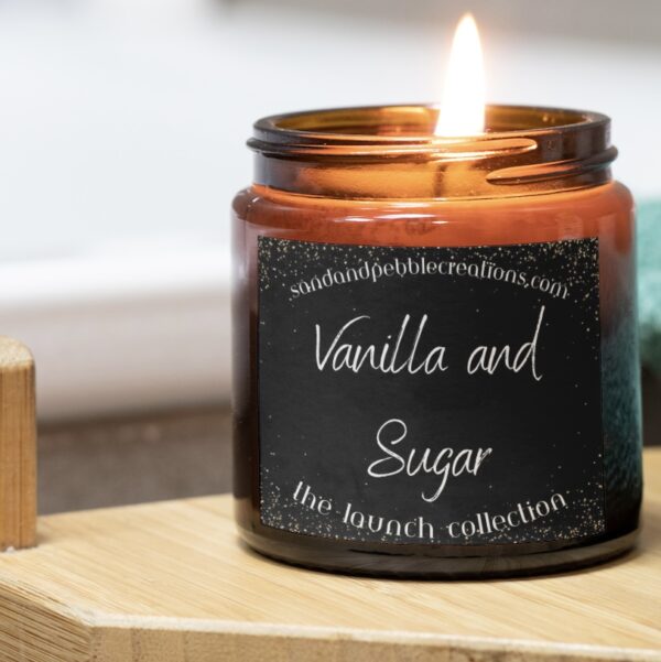 Vanilla and Sugar Scented Wax Candle